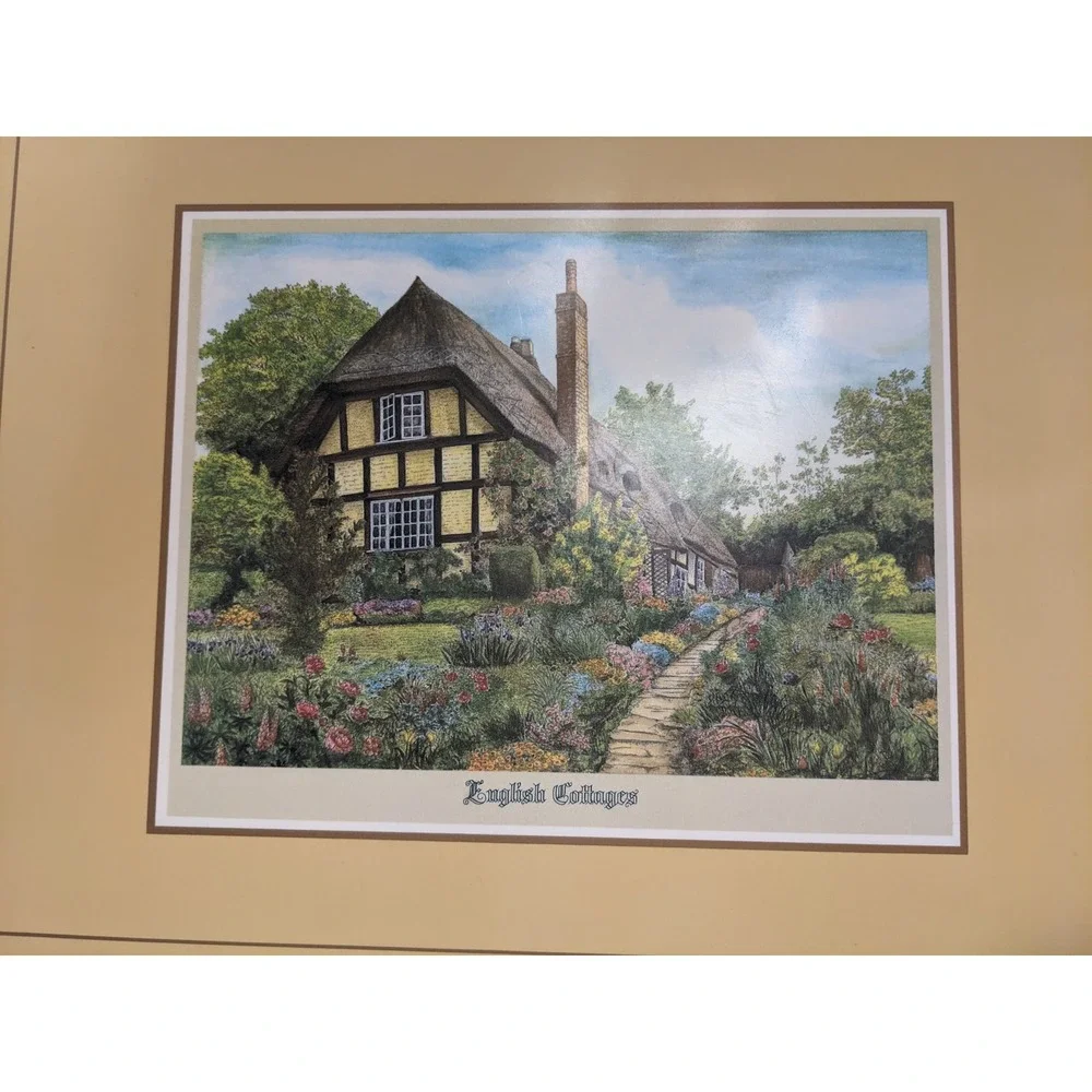 Pimpernel English Cottages Placemats Set‎ of 6 Cork Backed Made in England